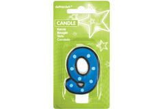 Numeral Candle 9 Dots & Black Border Height 7.6 cm