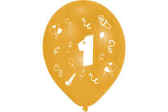 8 Latex Balloons Age 1 2-Sided 25.4 cm / 10"