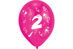 8 Latex Balloons Age 2 2-Sided 25.4 cm / 10"