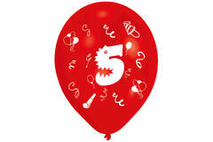 8 Latex Balloons Age 5 2-Sided 25.4 cm / 10"
