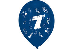 8 Latex Balloons Age 7 2-Sided 25.4 cm / 10"
