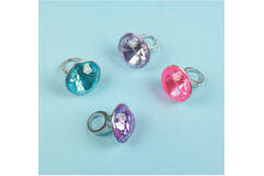 8 Jewel Rings Plastic