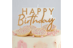 Candle - Scripted Happy Birthday Candle - Foiled