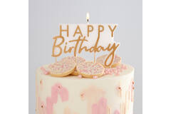 Candle - Scripted Happy Birthday Candle - Foiled