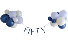 Balloon Bunting - Fifty - Blue