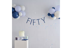Balloon Bunting - Fifty - Blue