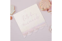 Paper Napkin - Let's Be Mermaids Napkin with Scalloped Fringe - Iridescent and Pink