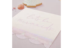 Paper Napkin - Let's Be Mermaids Napkin with Scalloped Fringe - Iridescent and Pink