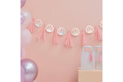 Tassel Garland - Shells and Tassels - Pink and Iridescent