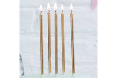 24 Candles with Holders Pick & Mix Gold Wax / Plastic 14 x 0.5 cm
