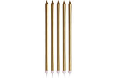 24 Candles with Holders Pick & Mix Gold Wax / Plastic 14 x 0.5 cm