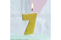 Candle Number 7 - Gold Glitter