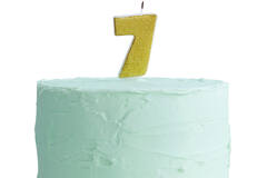 Candle Number 7 - Gold Glitter