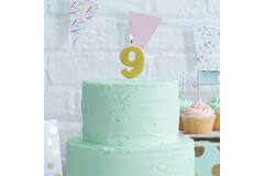 Candle Number 9 - Gold Glitter