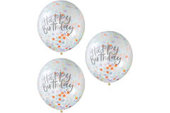 5 Latex Balloons Pastel Party with Confetti Filling Paper 30.5 cm