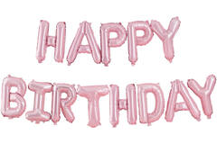 Balloon Garland Pastel Party DIY Happy Birthday Pink Foil 14 Parts Height 40.6 cm