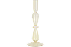 Candle Holder - Tinted Yellow Glass