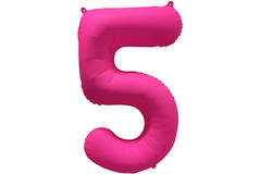 Foil Balloon Number 5 - Neon Pink - 86 cm
