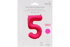 Foil Balloon Number 5 - Neon Pink - 86 cm