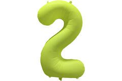 Foil Balloon Number 2 - Neon Yellow - 86 cm