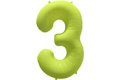 Foil Balloon Number 3 - Neon Yellow - 86 cm