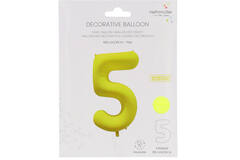 Foil Balloon Number 5 - Neon Yellow - 86 cm