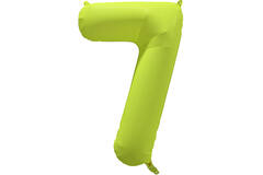 Foil Balloon Number 7 - Neon Yellow - 86 cm