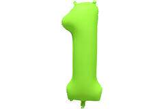 Foil Balloon Number 1 - Neon Green - 86 cm