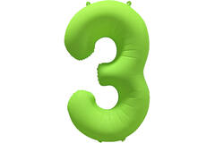 Foil Balloon Number 3 - Neon Green - 86 cm