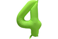 Foil Balloon Number 4 - Neon Green - 86 cm