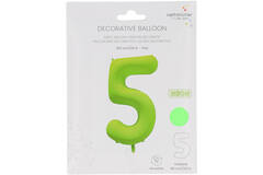 Foil Balloon Number 5 - Neon Green - 86 cm