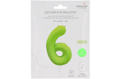 Foil Balloon Number 6 - Neon Green - 86 cm