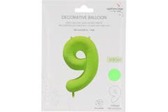 Foil Balloon Number 9 - Neon Green - 86 cm