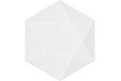 6 Plates Vert Decor Hexagonal White 20.8 x 18.1 cm