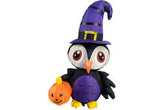 Inflatable Owl with Pumpkin with Light Effect 80 x 50 x 122 cm