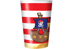 4 Cups Pirates Map Plastic Reusable 430 ml