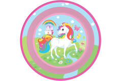 4 Plates Unicorn Plastic Reusable  21.2 cm