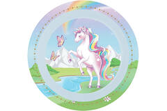 4 Plates Unicorn Dreams Plastic Reusable 21,2 cm