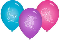 6 Latex Balloons Magical Ocean 22.8 cm / 9"