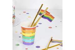 Gold Foiled Rainbow Flag Straws
