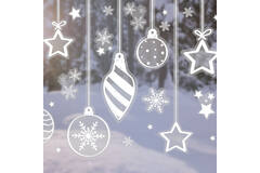 Window Stickers - White Snowflakes and Baubles