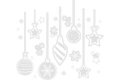 Window Stickers - White Snowflakes and Baubles