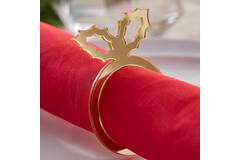 Napkin Holder - Gold Acrylic Holly Shaped
