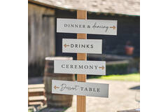 Signs - White Washed Wooden Arrows