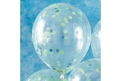Balloons - Blue and Green Confetti Balloons -