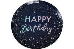 Paper Plates - Happy Birthday - Iridescent Foiled