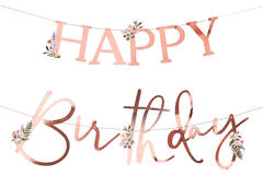 Bunting - Rose Gold Happy Birthday