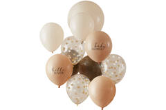 Balloon Bundle - Mixed Slogan and Confetti - Taupe
