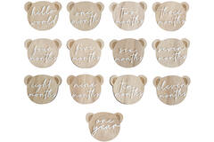 Milestone Signs - Wooden Teddy Shape