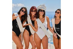 Sash - The Bride, Silver foil with cut outs
